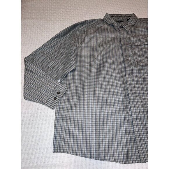 REI Mens Blue Gray Window Pane Print Long Sleeve Button Down Shirt Sz XXL UPF 50 - Picture 4 of 11